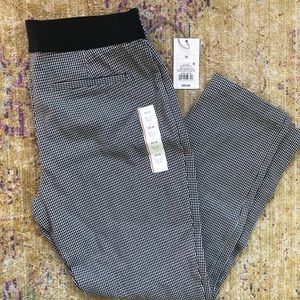 Houndstooth high-rise skinny ankle pants